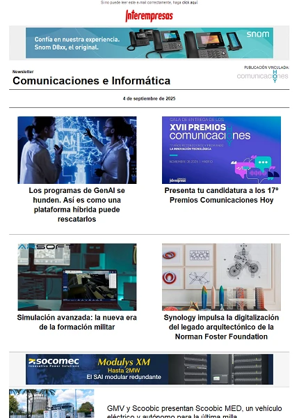Newsletter Informática y Comunicaciones (Comunicaciones Hoy)