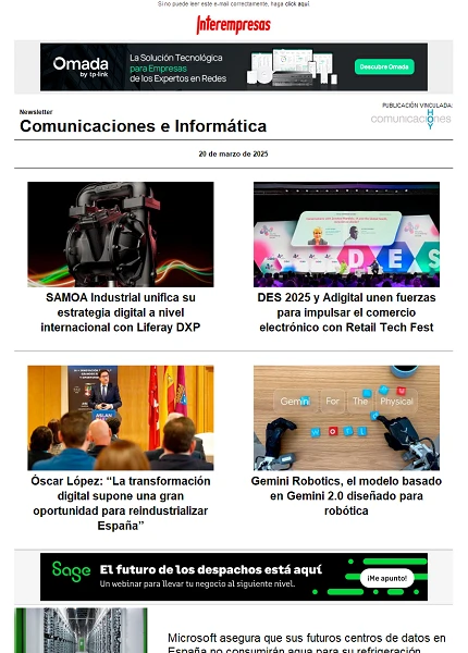 Newsletter Informática y Comunicaciones (Comunicaciones Hoy)