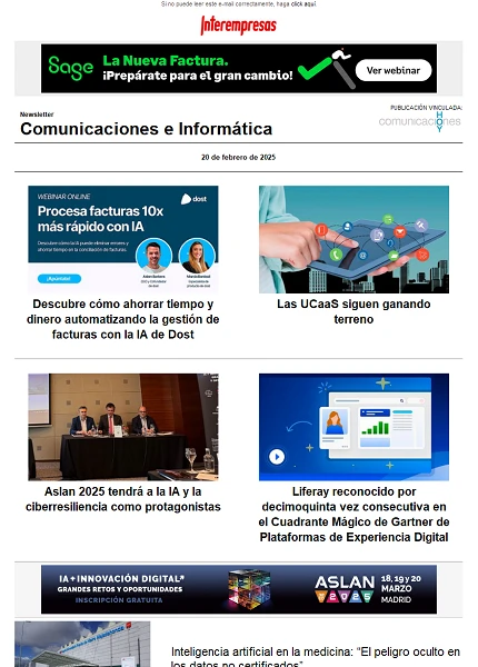 Newsletter Informática y Comunicaciones (Comunicaciones Hoy)