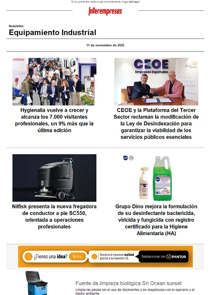 Newsletter Equipamiento industrial