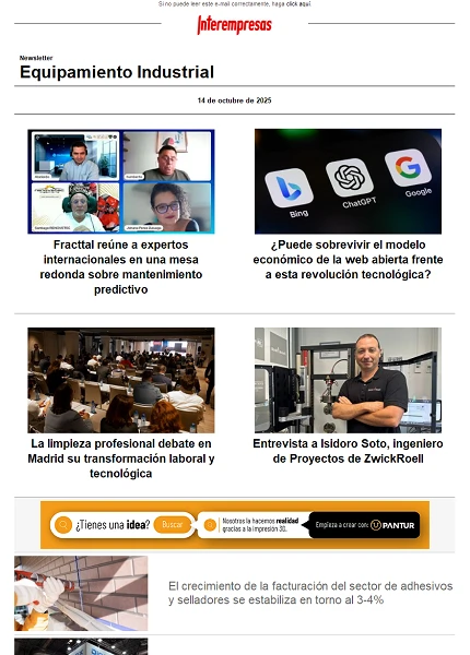 Newsletter Equipamiento industrial Newsletter Equipamiento industrial