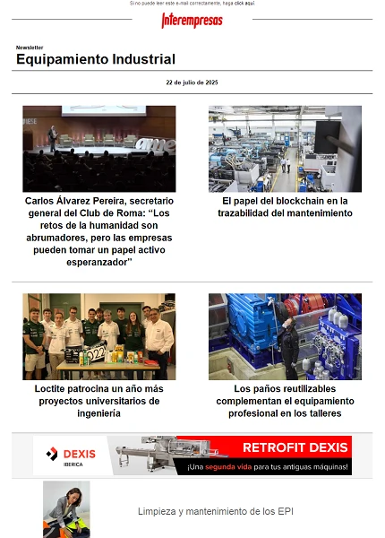 Newsletter Equipamiento industrial