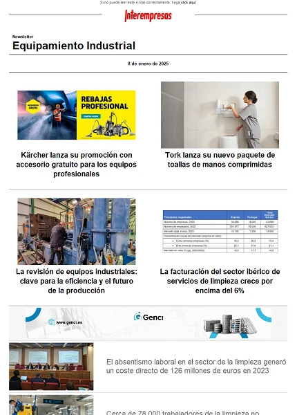 Newsletter Equipamiento industrial