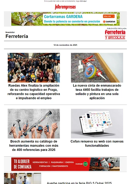 Newsletter Ferretería Newsletter Ferretería