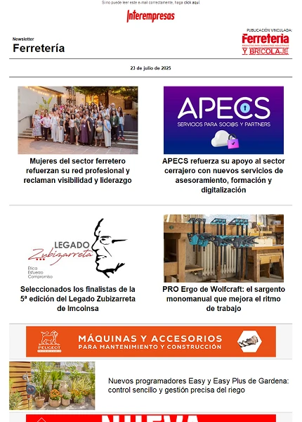Newsletter Ferretería