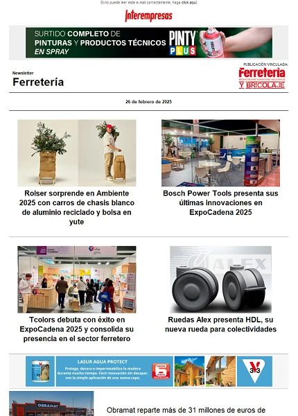 Newsletter Ferretería