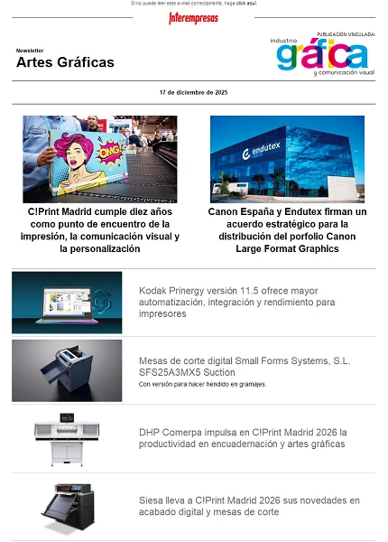 Newsletter Artes Gráficas Newsletter Artes Gráficas