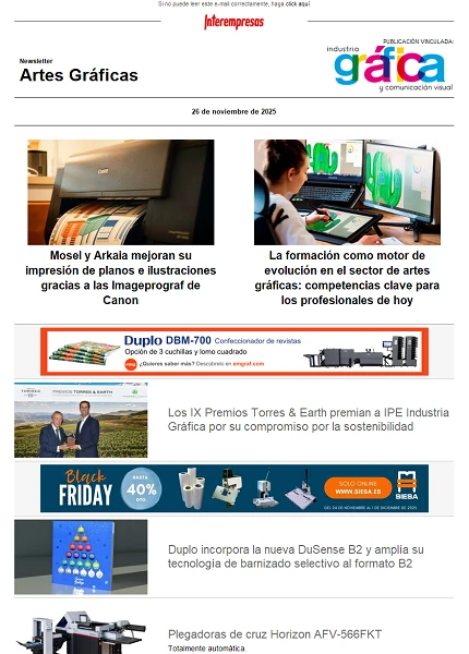 Newsletter Artes Gráficas