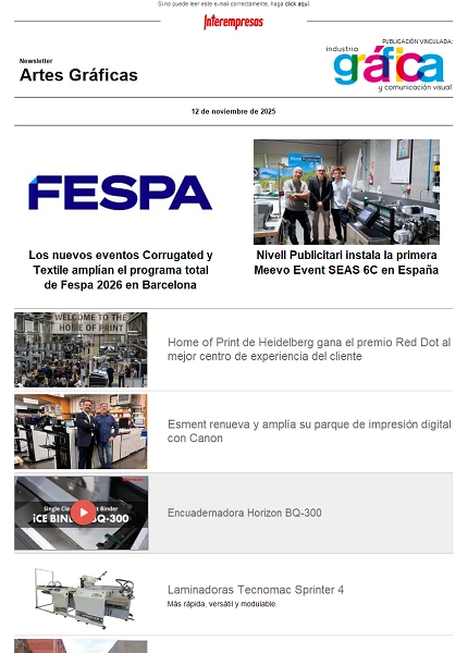 Newsletter Artes Gráficas Newsletter Artes Gráficas