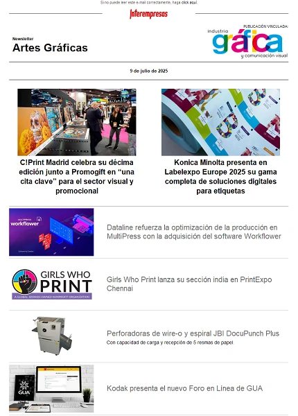 Newsletter Artes Gráficas