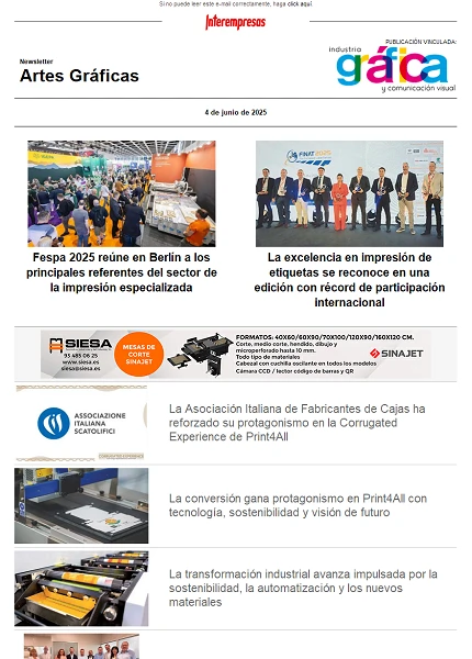 Newsletter Artes Gráficas