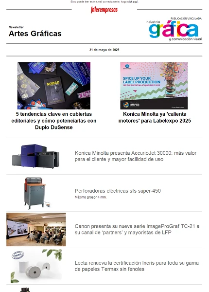 Newsletter Artes Gráficas