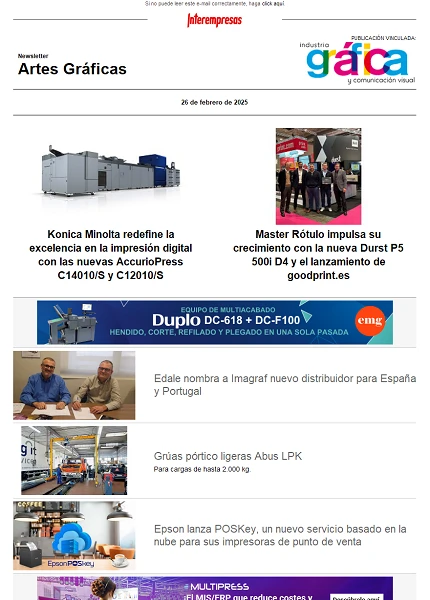 Newsletter Artes Gráficas