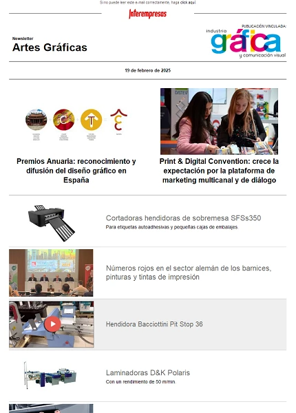 Newsletter Artes Gráficas