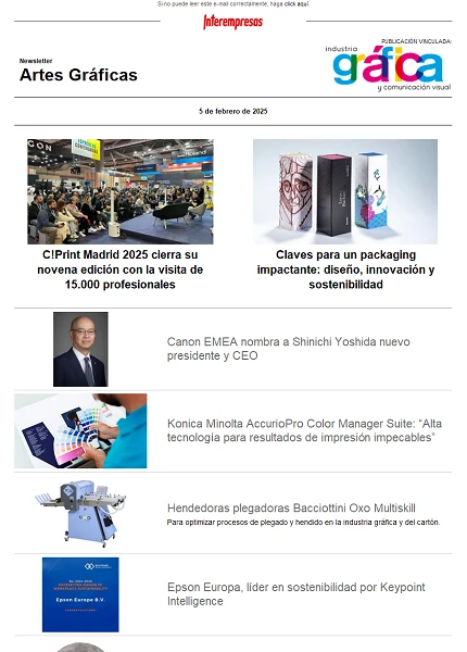 Newsletter Artes Gráficas