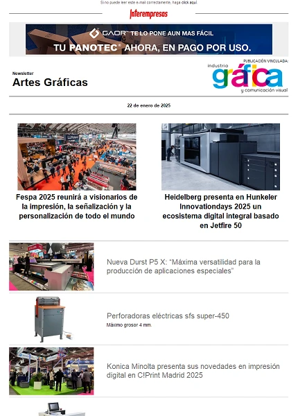 Newsletter Artes Gráficas