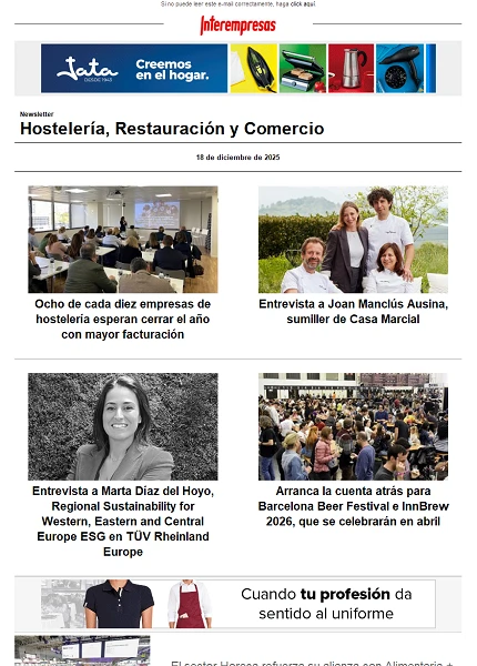 Newsletter Hostelería