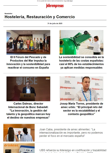 Newsletter Hostelería