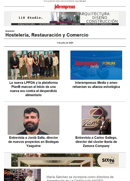 Newsletter Hostelería