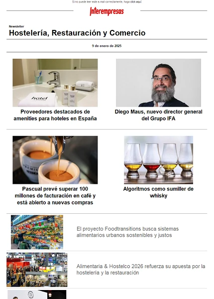 Newsletter Hostelería