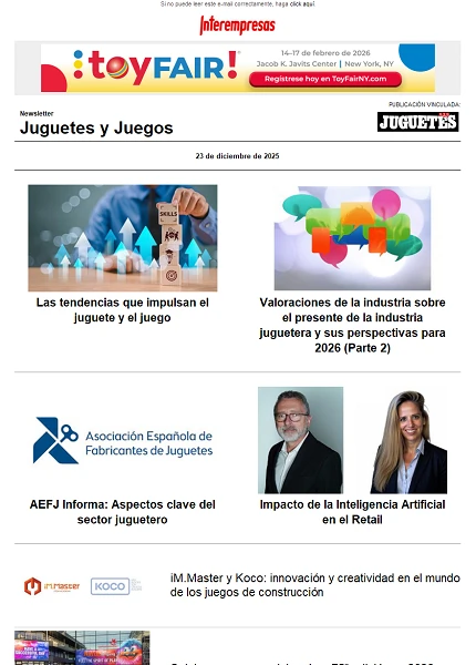 Newsletter de Juguetes y Juegos (JuguetesB2B)