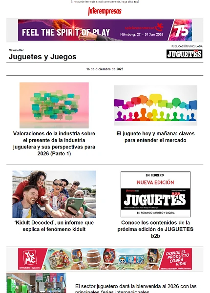 Newsletter de Juguetes y Juegos (JuguetesB2B) Newsletter de Juguetes y Juegos (JuguetesB2B)
