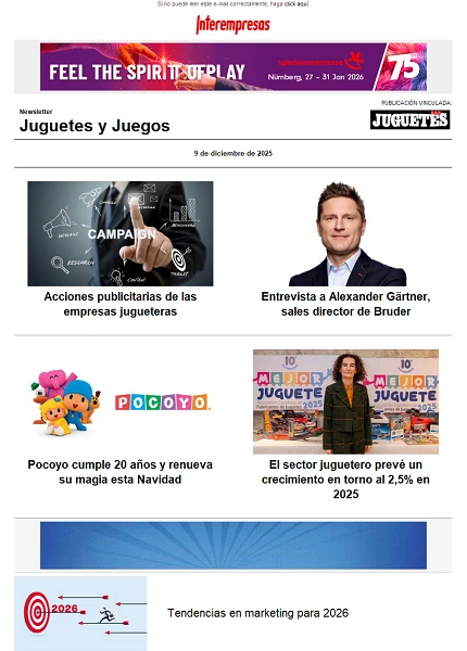 Newsletter de Juguetes y Juegos (JuguetesB2B) Newsletter de Juguetes y Juegos (JuguetesB2B)