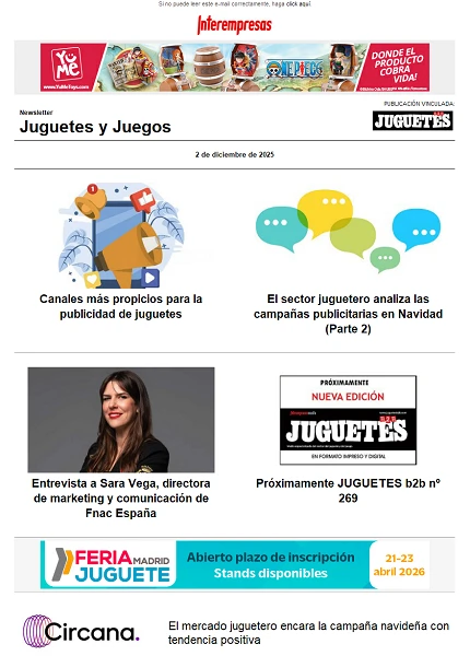 Newsletter de Juguetes y Juegos (JuguetesB2B)