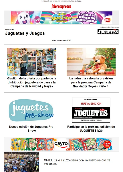 Newsletter de Juguetes y Juegos (JuguetesB2B) Newsletter de Juguetes y Juegos (JuguetesB2B)