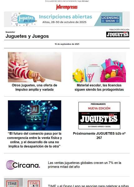 Newsletter de Juguetes y Juegos (JuguetesB2B)