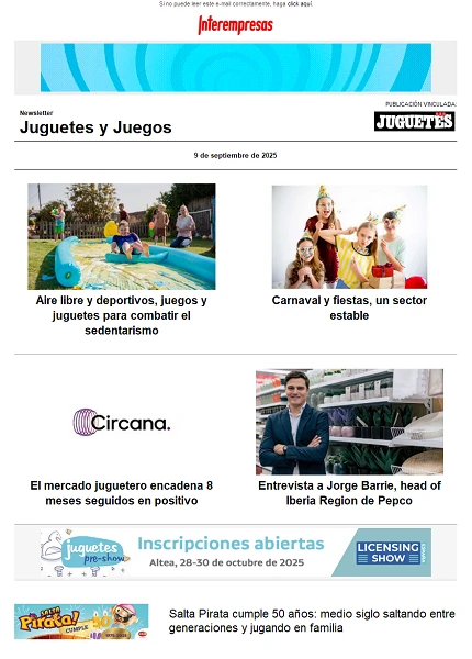 Newsletter de Juguetes y Juegos (JuguetesB2B)