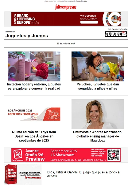 Newsletter de Juguetes y Juegos (JuguetesB2B)
