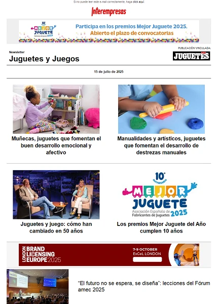 Newsletter de Juguetes y Juegos (JuguetesB2B)