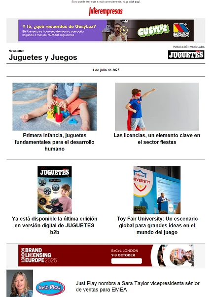 Newsletter de Juguetes y Juegos (JuguetesB2B)