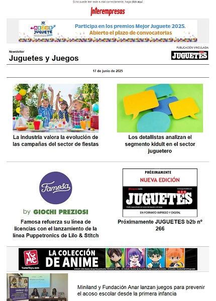 Newsletter de Juguetes y Juegos (JuguetesB2B)