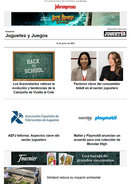 Newsletter de Juguetes y Juegos (JuguetesB2B)
