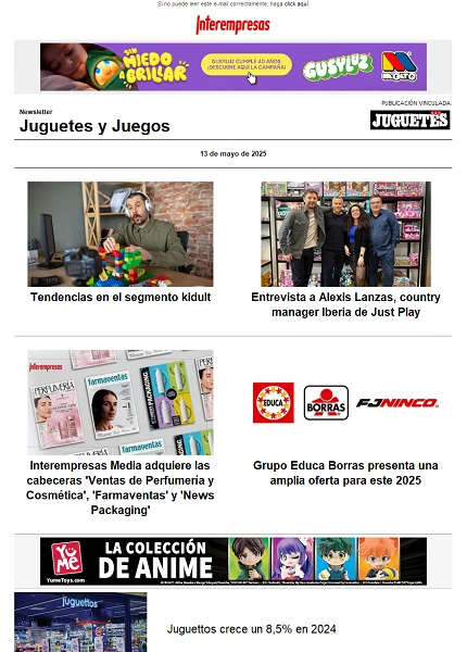 Newsletter de Juguetes y Juegos (JuguetesB2B)