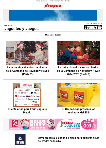 Newsletter de Juguetes y Juegos (JuguetesB2B)