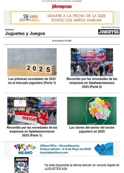 Newsletter de Juguetes y Juegos (JuguetesB2B)