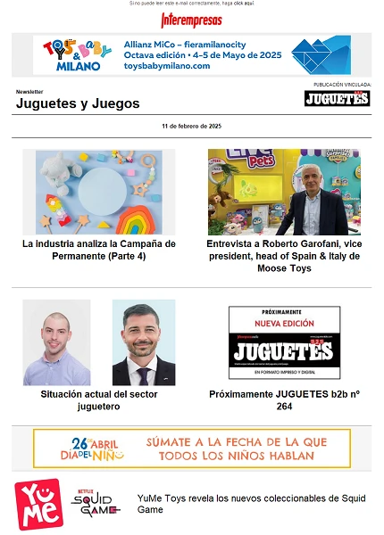 Newsletter de Juguetes y Juegos (JuguetesB2B)