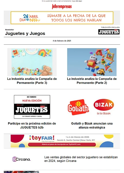 Newsletter de Juguetes y Juegos (JuguetesB2B)