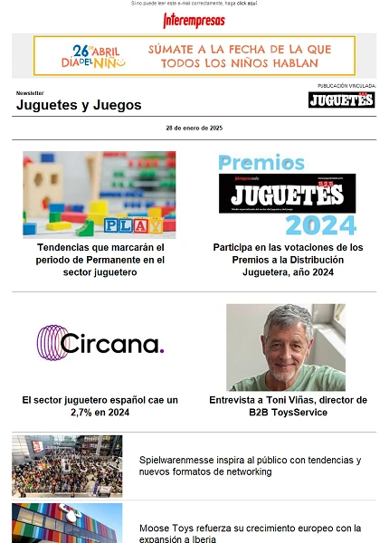 Newsletter de Juguetes y Juegos (JuguetesB2B)