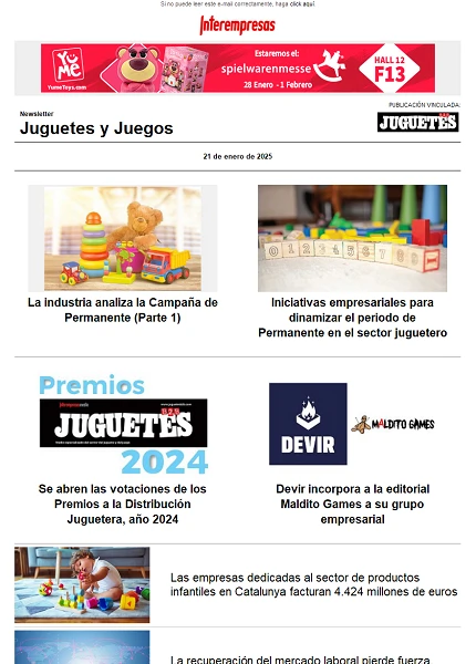 Newsletter de Juguetes y Juegos (JuguetesB2B)