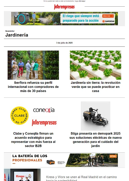 Newsletter Jardinería