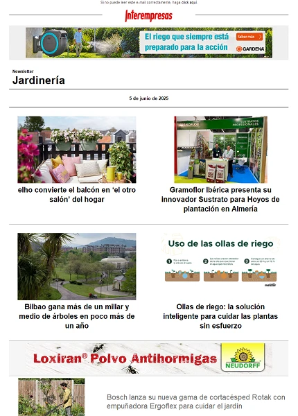 Newsletter Jardinería