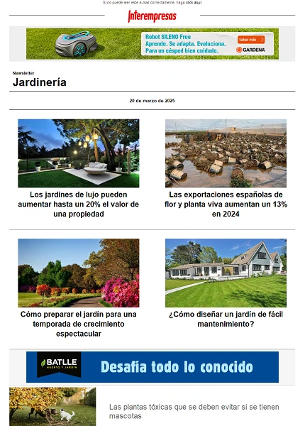 Newsletter Jardinería