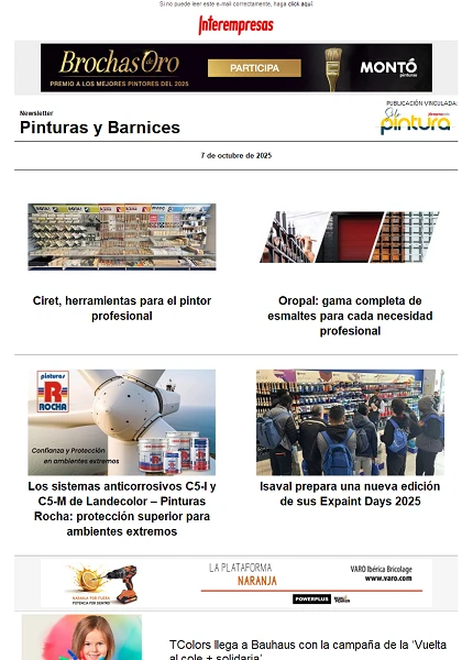 Newsletter Pinturas y Barnices Newsletter Pinturas y Barnices