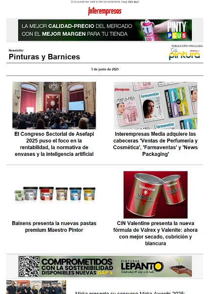Newsletter Pinturas y Barnices