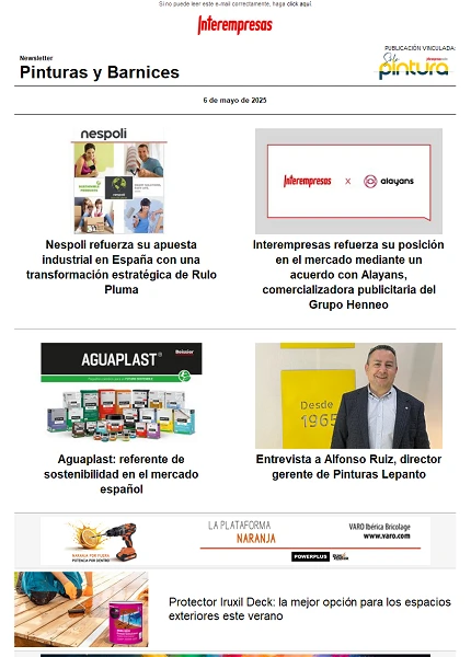 Newsletter Pinturas y Barnices