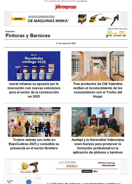 Newsletter Pinturas y Barnices